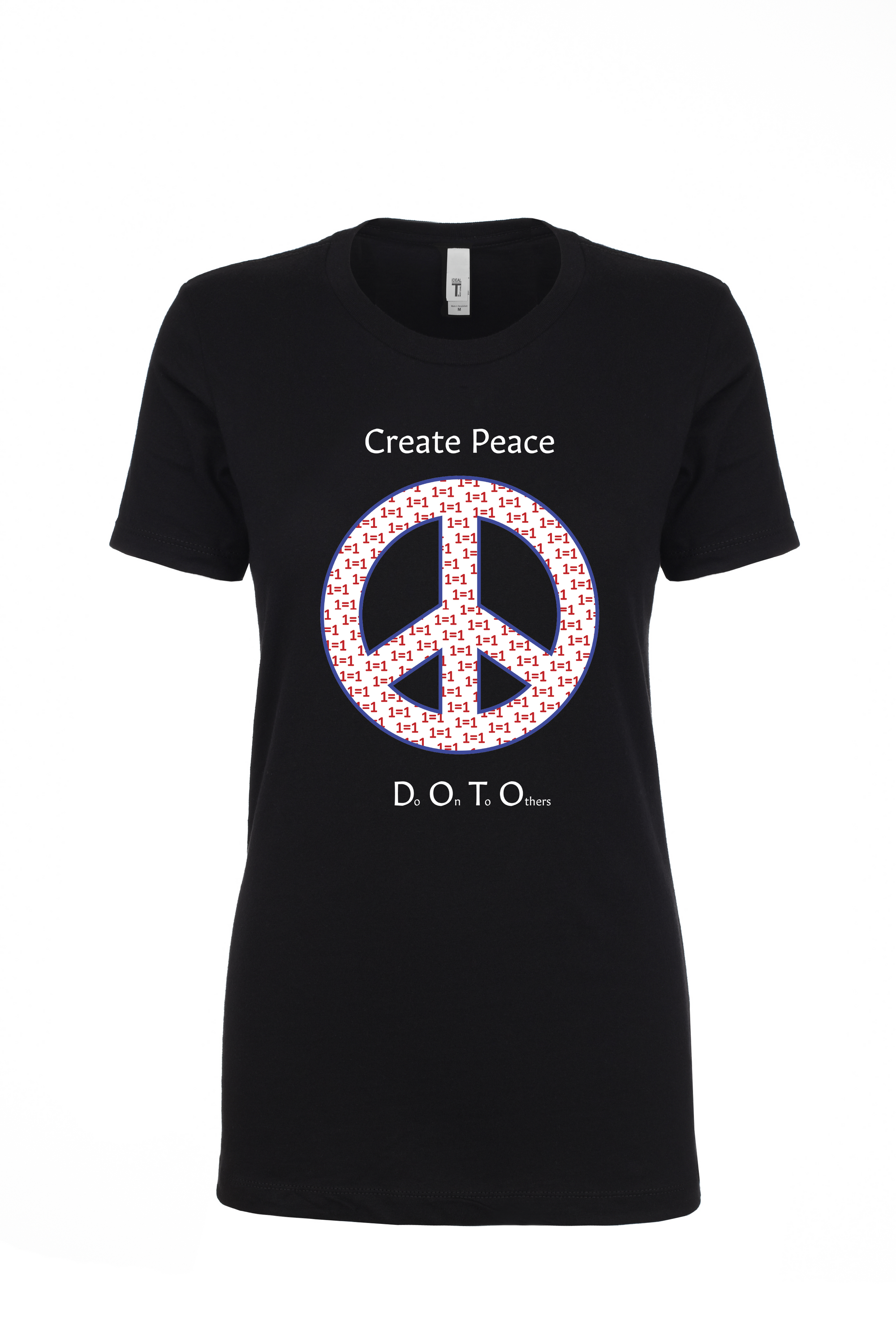 Woman's Perfect Tee - CREATE PEACE - Red 1