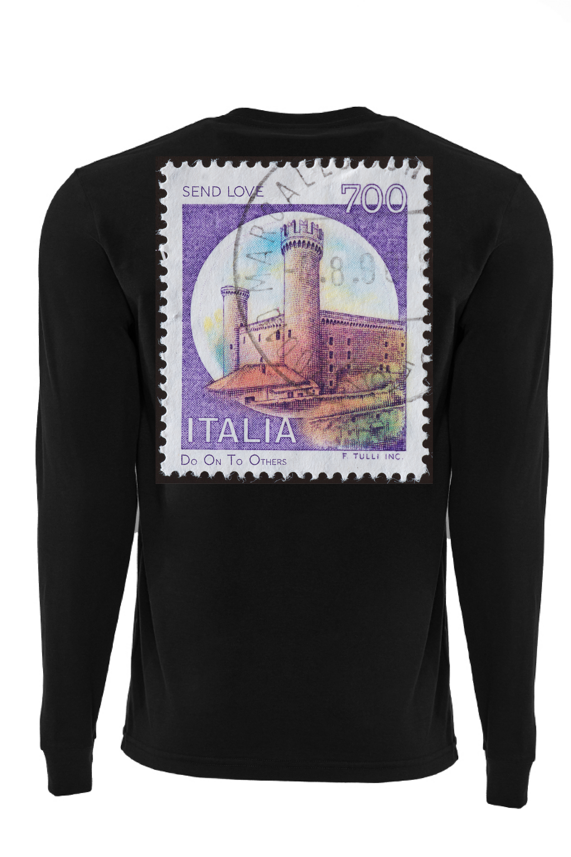 Men's Postage Long Sleeve - Italy in Black