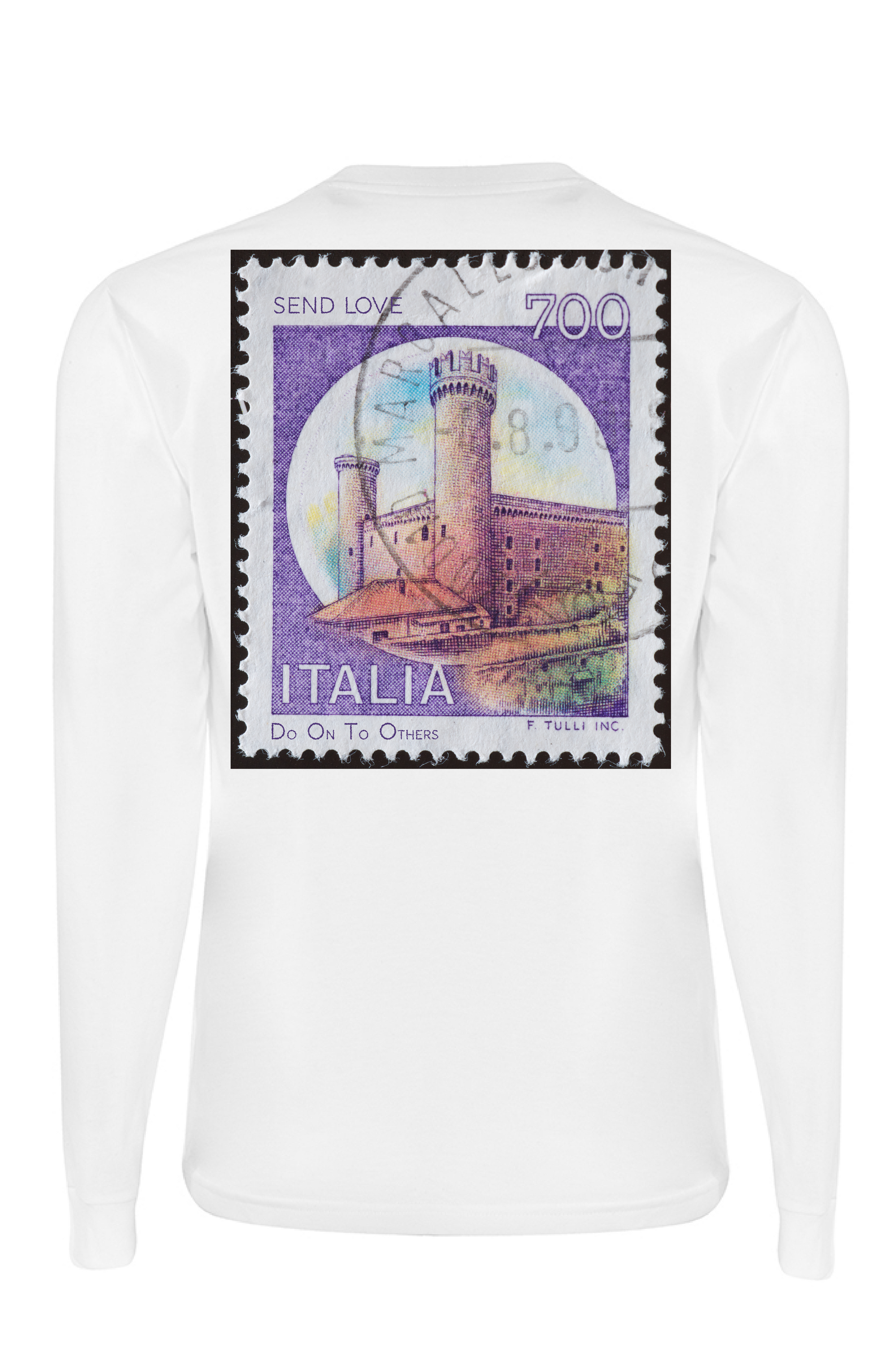 Men's Postage Long Sleeve - Italy in White