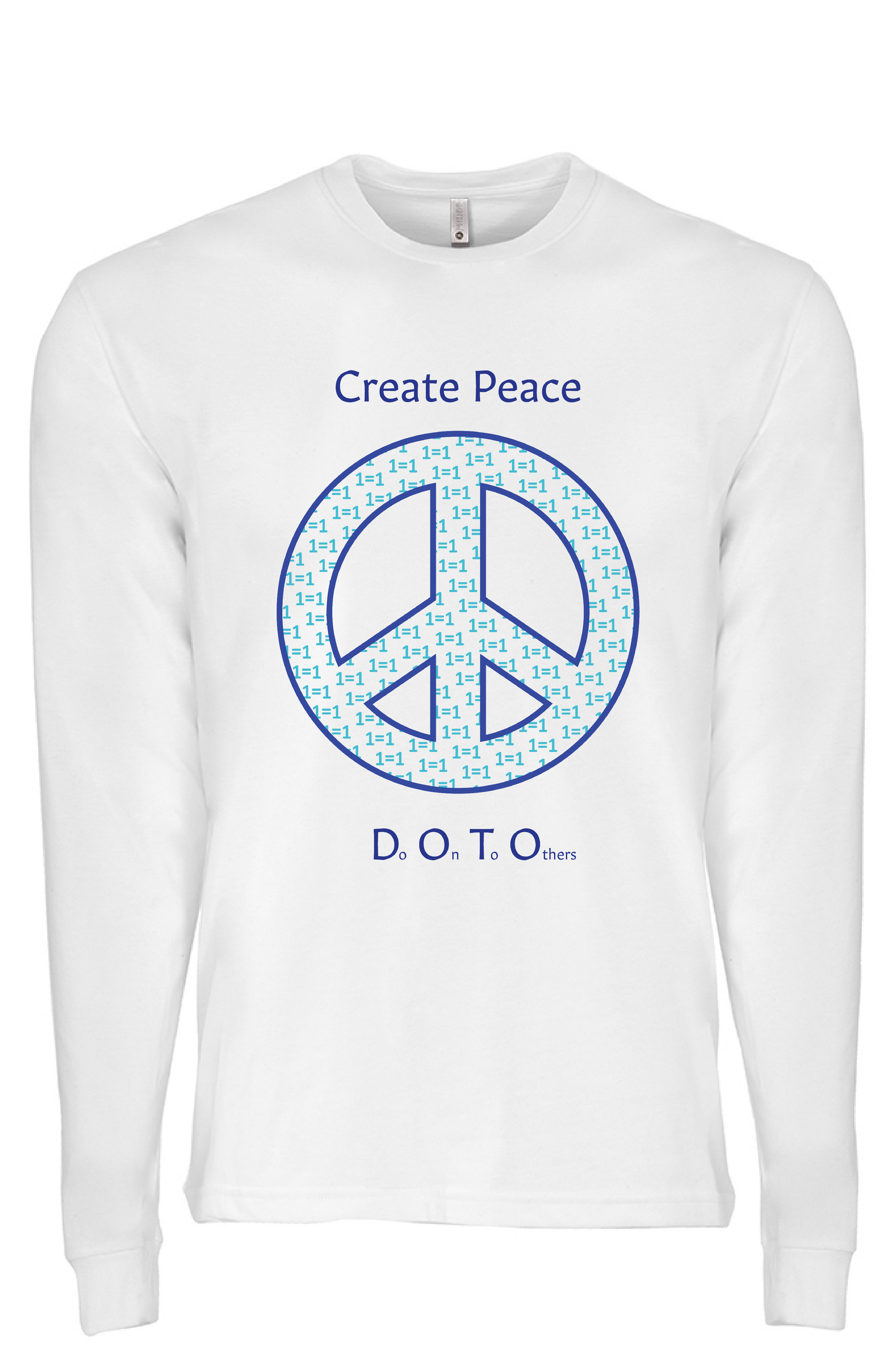 CREATE PEACE - Light Blue Peace - Long sleeve Sueded Tee